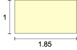 一个高为 1 个单位，宽为 1.85 个单位的矩形